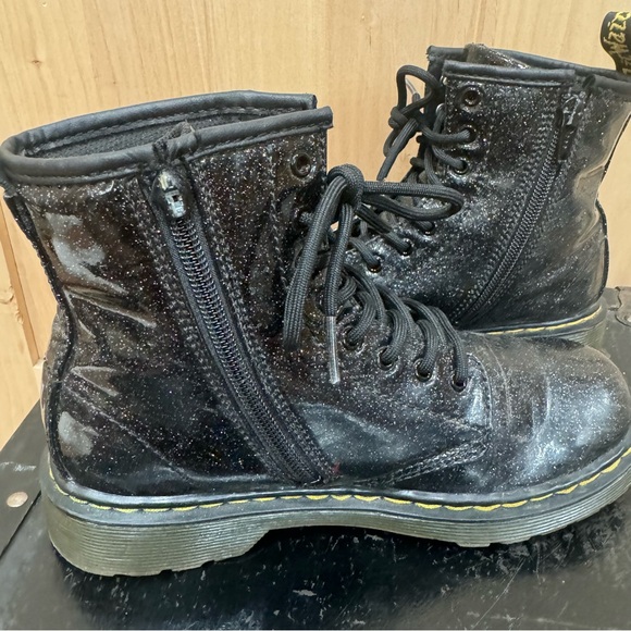 Dr. Martens 1460 Glitter J Boots Size 5 Lace Up Black Combat Boots Women's - Picture 12 of 15